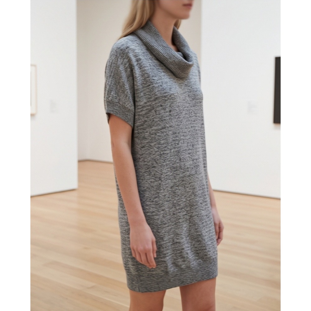Apt 9 XL Gray Short Sleeve Cowl Neck Knit Tunic Sweater Dress NWT $40